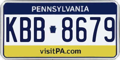 PA license plate KBB8679