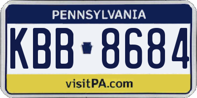 PA license plate KBB8684