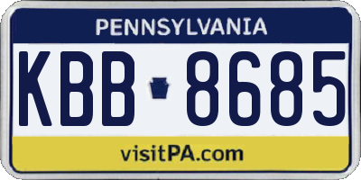 PA license plate KBB8685