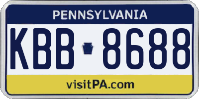 PA license plate KBB8688