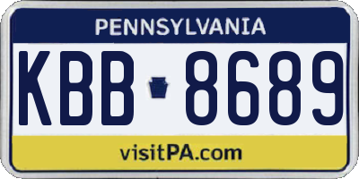 PA license plate KBB8689
