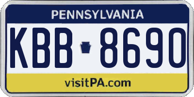 PA license plate KBB8690