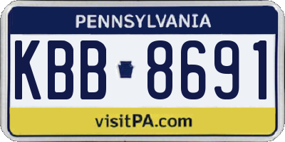 PA license plate KBB8691