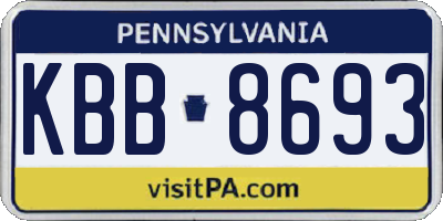 PA license plate KBB8693
