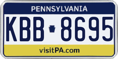 PA license plate KBB8695