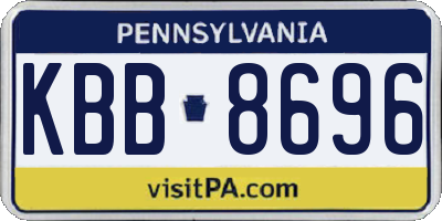 PA license plate KBB8696