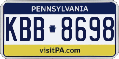 PA license plate KBB8698