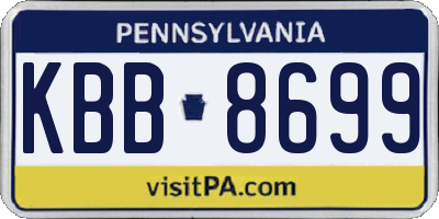 PA license plate KBB8699