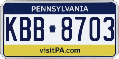 PA license plate KBB8703