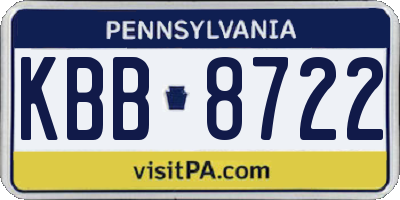 PA license plate KBB8722