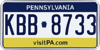 PA license plate KBB8733