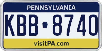 PA license plate KBB8740