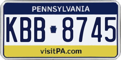 PA license plate KBB8745
