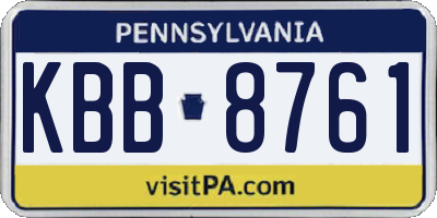 PA license plate KBB8761