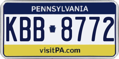 PA license plate KBB8772