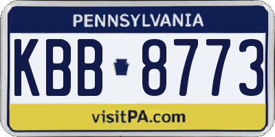 PA license plate KBB8773