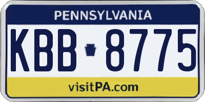 PA license plate KBB8775