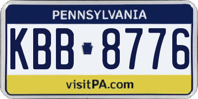 PA license plate KBB8776