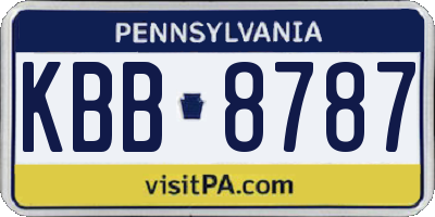 PA license plate KBB8787