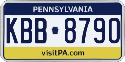 PA license plate KBB8790