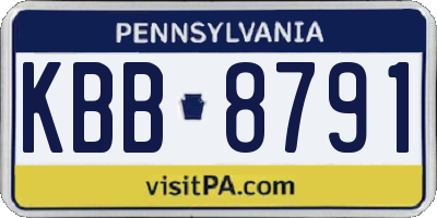 PA license plate KBB8791
