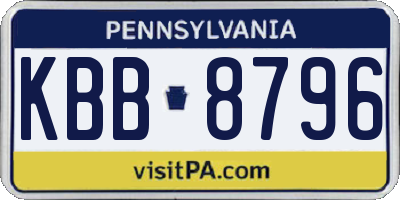 PA license plate KBB8796