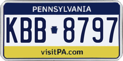 PA license plate KBB8797
