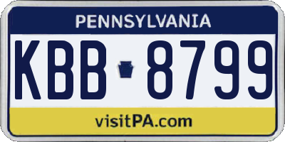 PA license plate KBB8799