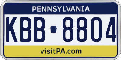 PA license plate KBB8804