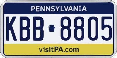 PA license plate KBB8805