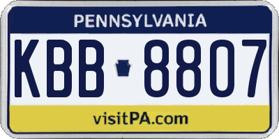 PA license plate KBB8807