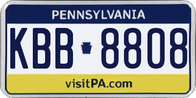 PA license plate KBB8808