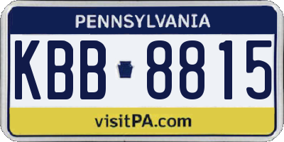 PA license plate KBB8815