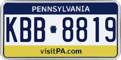 PA license plate KBB8819