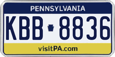 PA license plate KBB8836