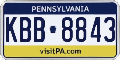 PA license plate KBB8843
