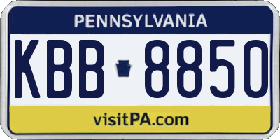 PA license plate KBB8850