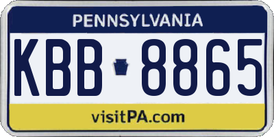 PA license plate KBB8865