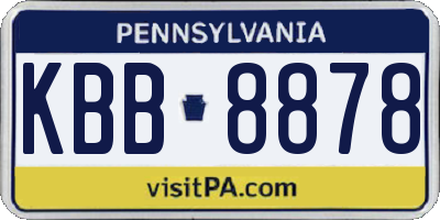 PA license plate KBB8878