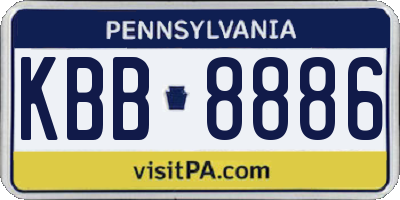 PA license plate KBB8886