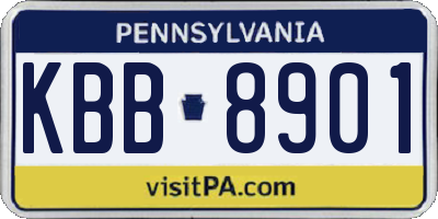 PA license plate KBB8901