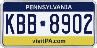 PA license plate KBB8902