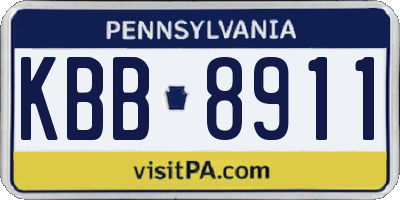 PA license plate KBB8911