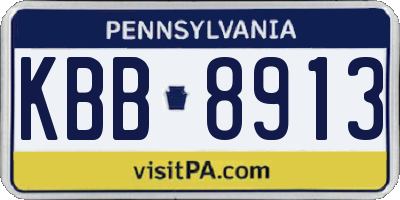 PA license plate KBB8913