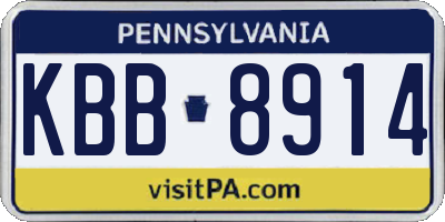 PA license plate KBB8914