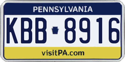 PA license plate KBB8916