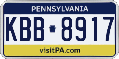 PA license plate KBB8917