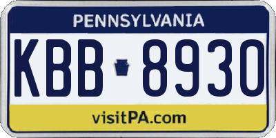 PA license plate KBB8930