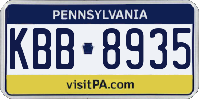 PA license plate KBB8935