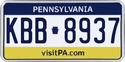 PA license plate KBB8937